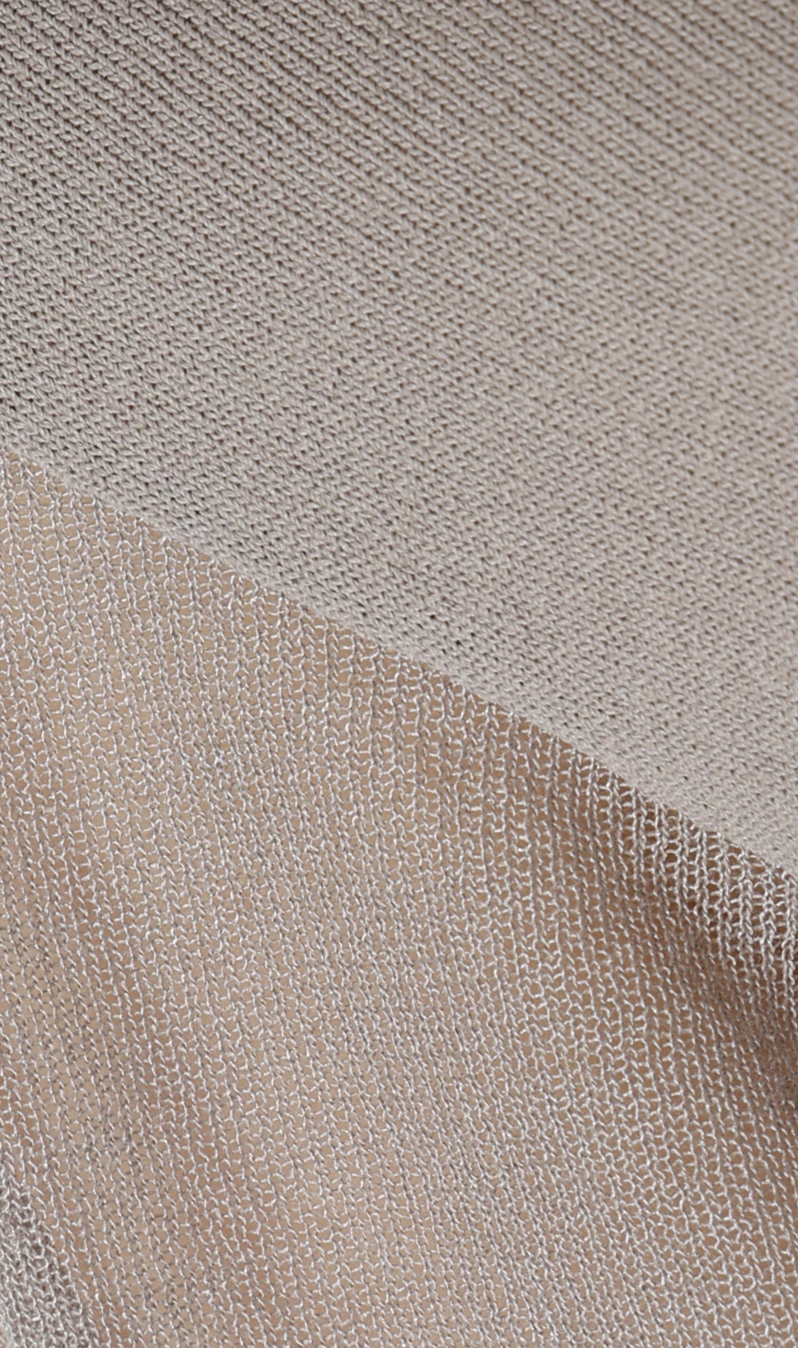 ハイネックシアースリーブニット【5分袖】【アンサンブル着用可】 グレージュ S