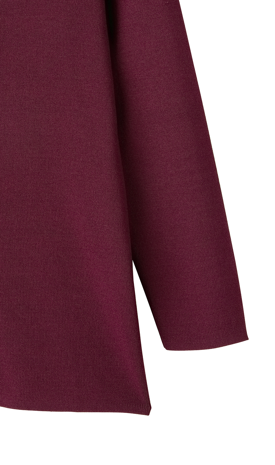 Vネックフルニードルニット【7分袖】 ワイン L