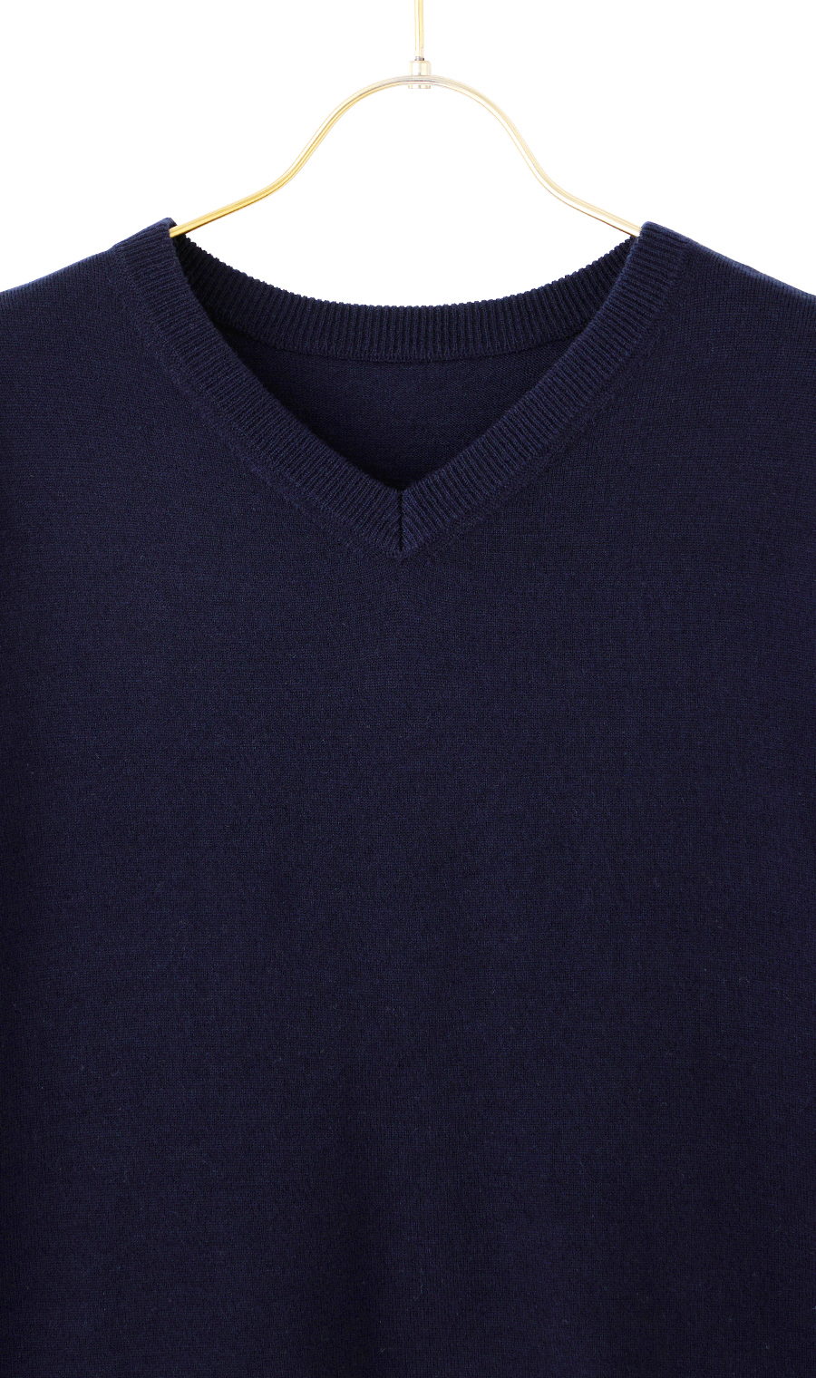 【毛球CLEAR針織】 V領平針織針織藏青色S