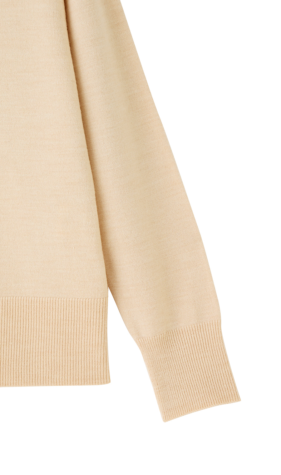 【毛球CLEAR針織】 V領平針織針織米色S