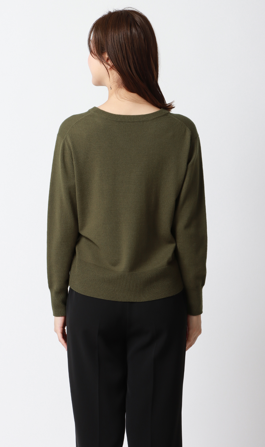 【毛球CLEAR針織】 V領平針織卡其色S