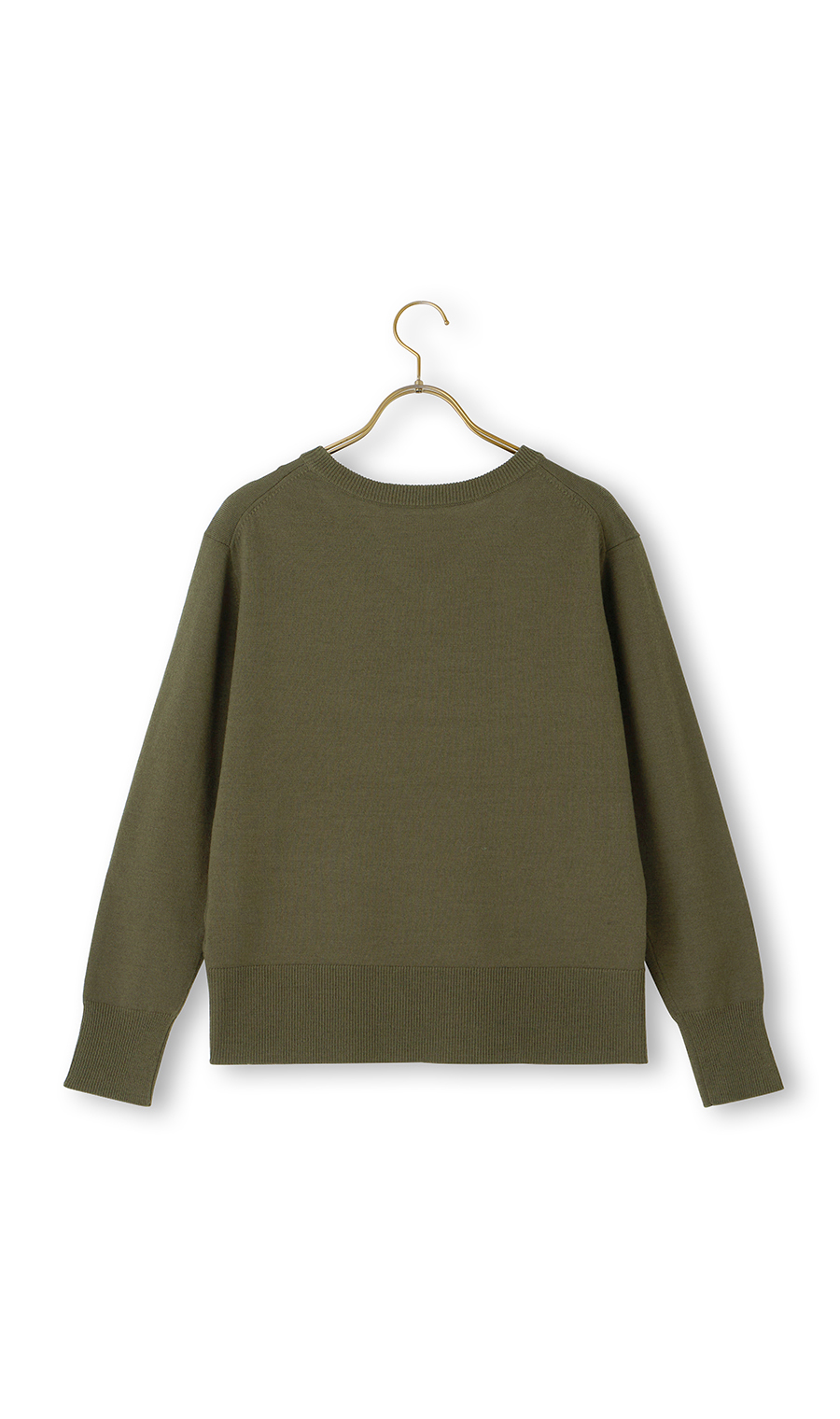 【毛球CLEAR針織】 V領平針織卡其色S