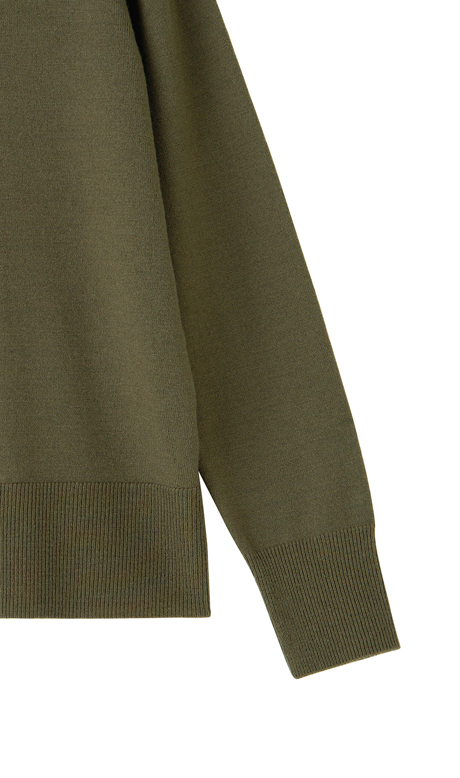 【毛球CLEAR針織】 V領平針織卡其色S