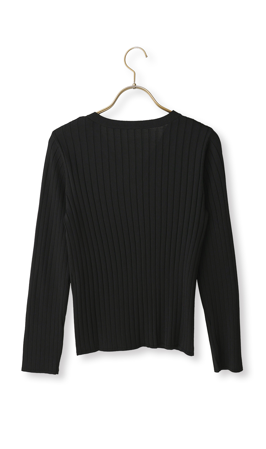 Vネックワイドリブカーディガン【長袖】 ホワイト M