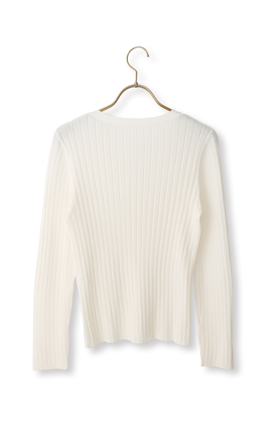 Vネックワイドリブカーディガン【長袖】 ブラック M