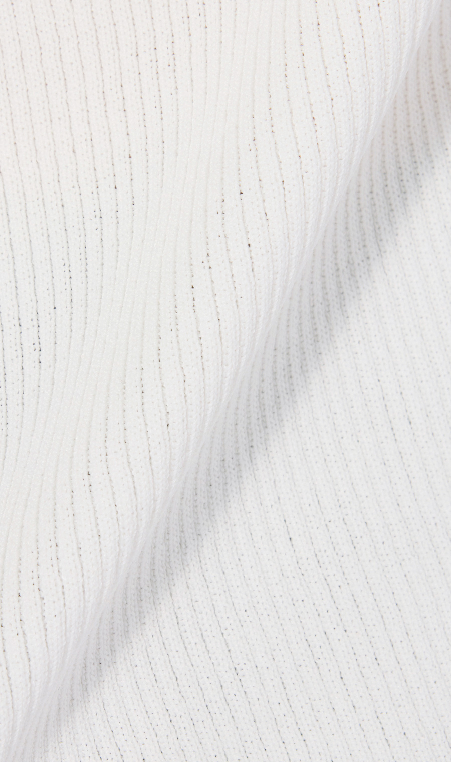 ハートネックリブニット【7分袖】 ホワイト LL