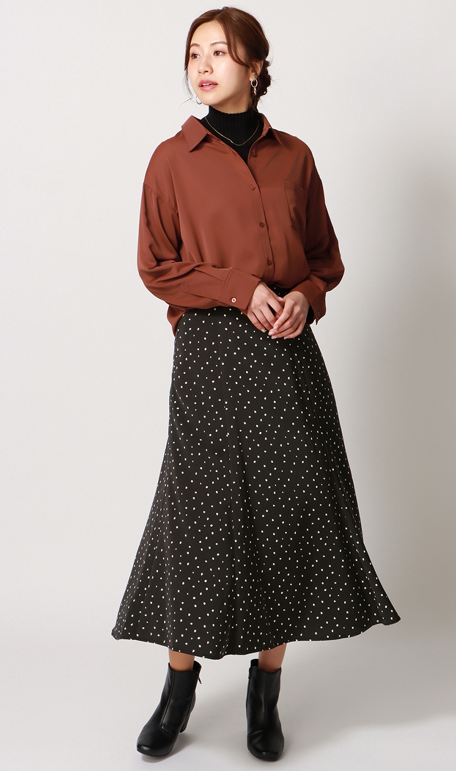 タートルネックニットプルオーバー《長袖》 ブラック S