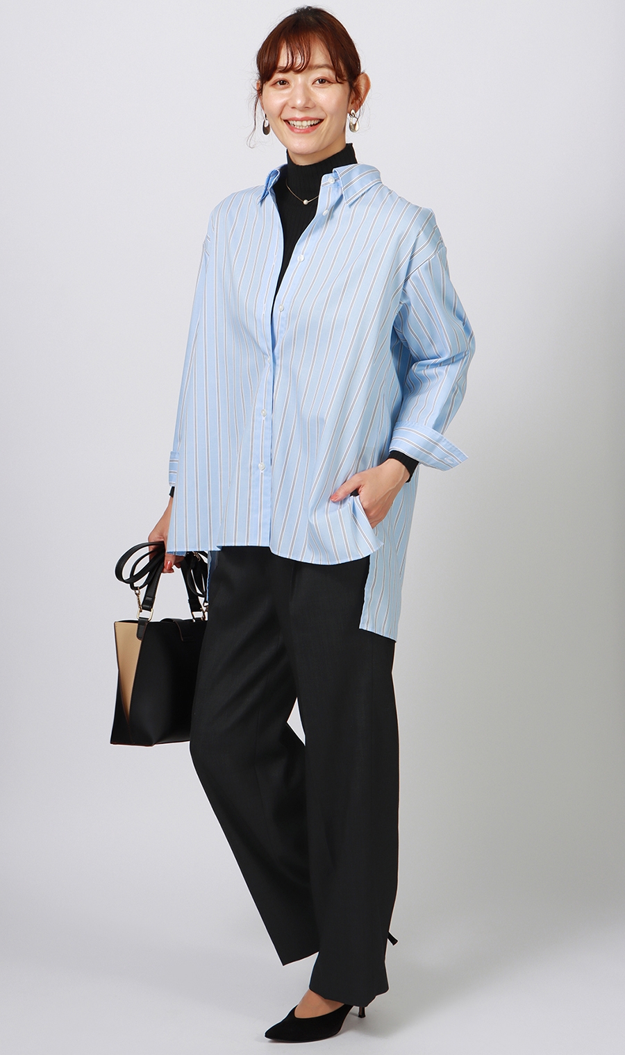 タートルネックニットプルオーバー《長袖》 ブラック S