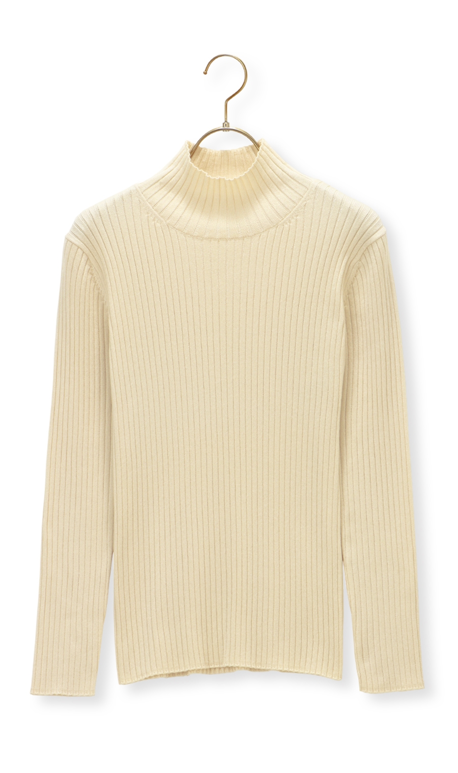 タートルネックニットプルオーバー《長袖》 ホワイト LL