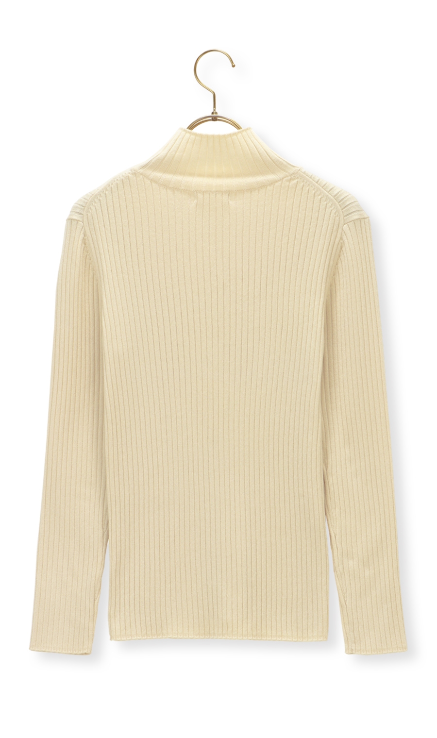 タートルネックニットプルオーバー《長袖》 ホワイト LL