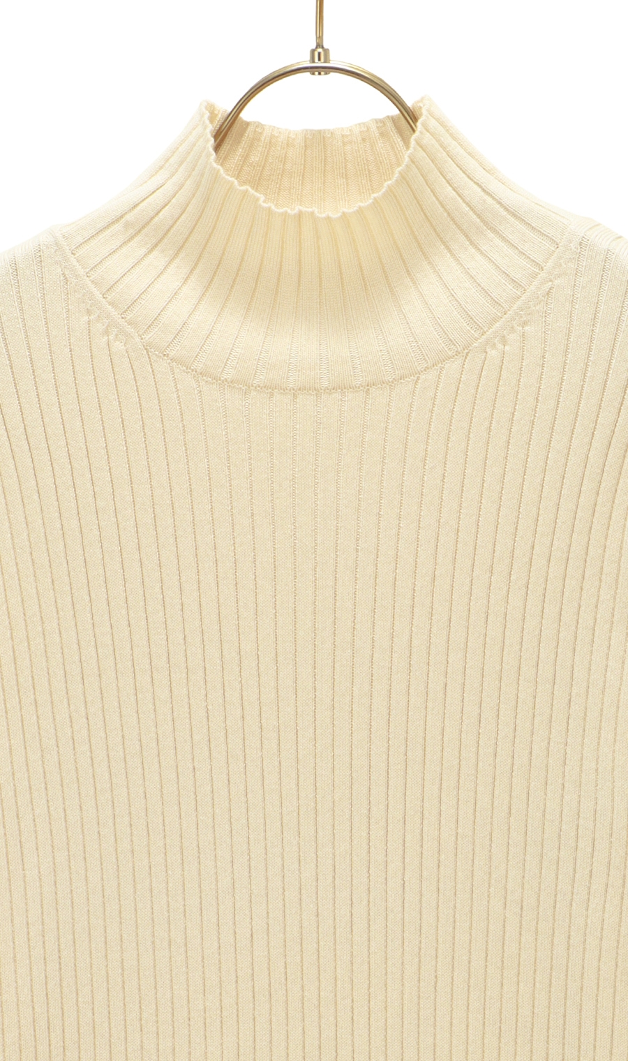 タートルネックニットプルオーバー《長袖》 ホワイト LL