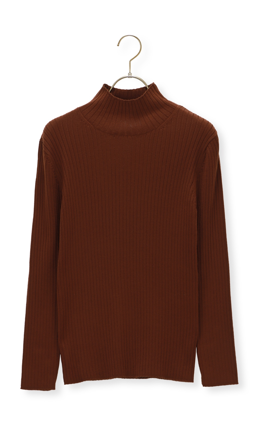 タートルネックニットプルオーバー《長袖》 ブラウン S