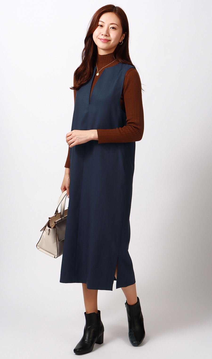 タートルネックニットプルオーバー《長袖》 ブラウン S