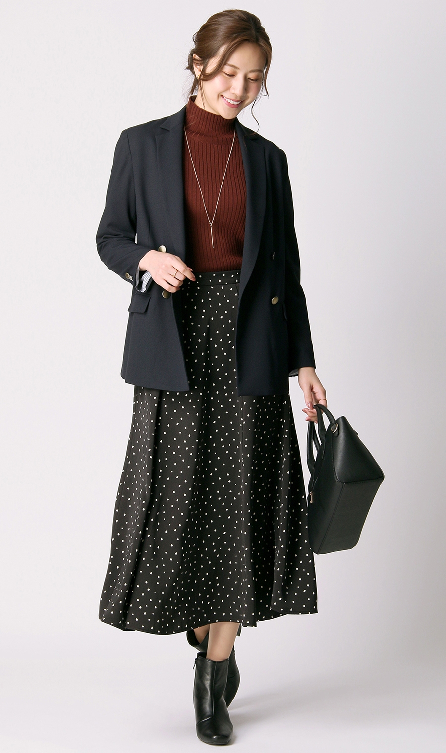 タートルネックニットプルオーバー《長袖》 ブラウン S