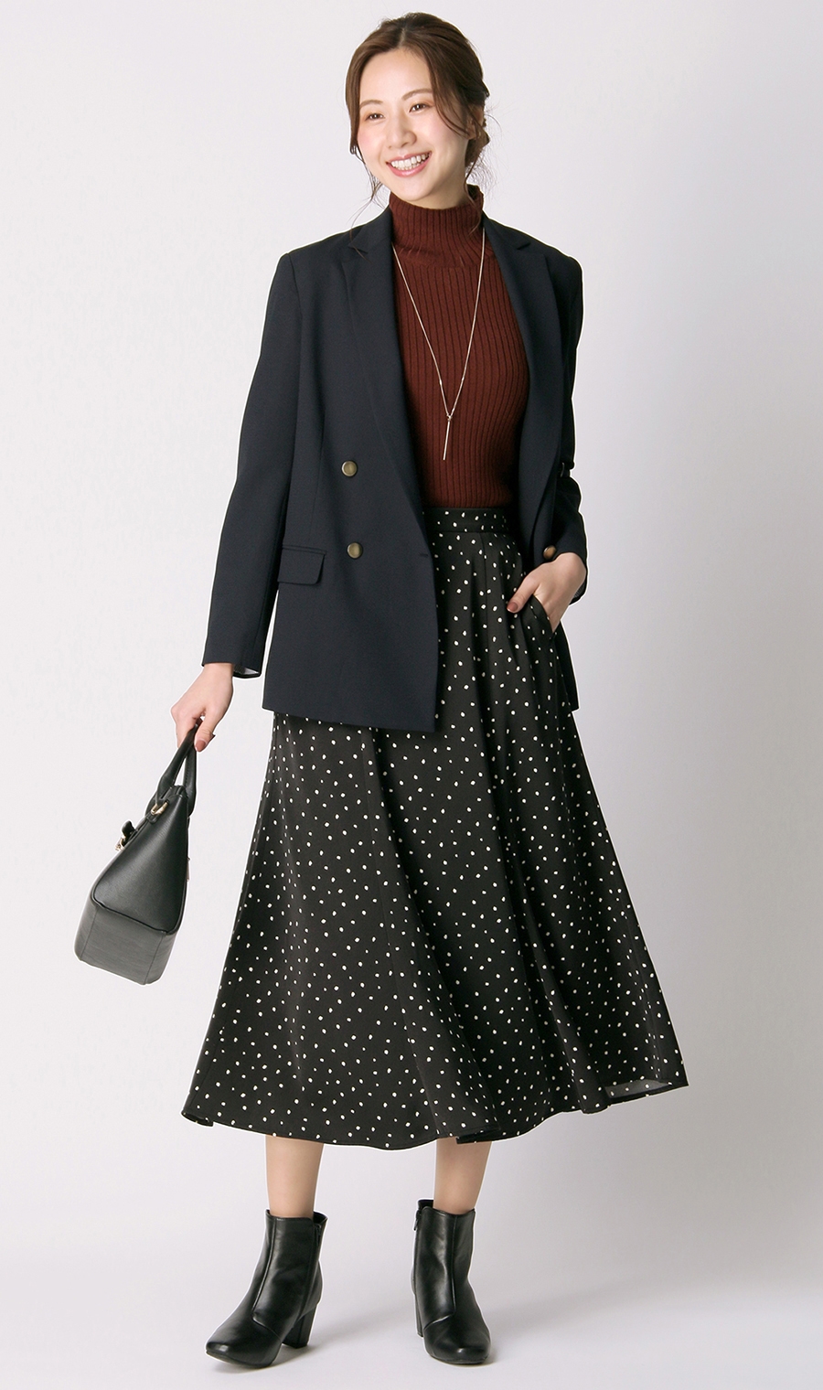 タートルネックニットプルオーバー《長袖》 ブラウン S