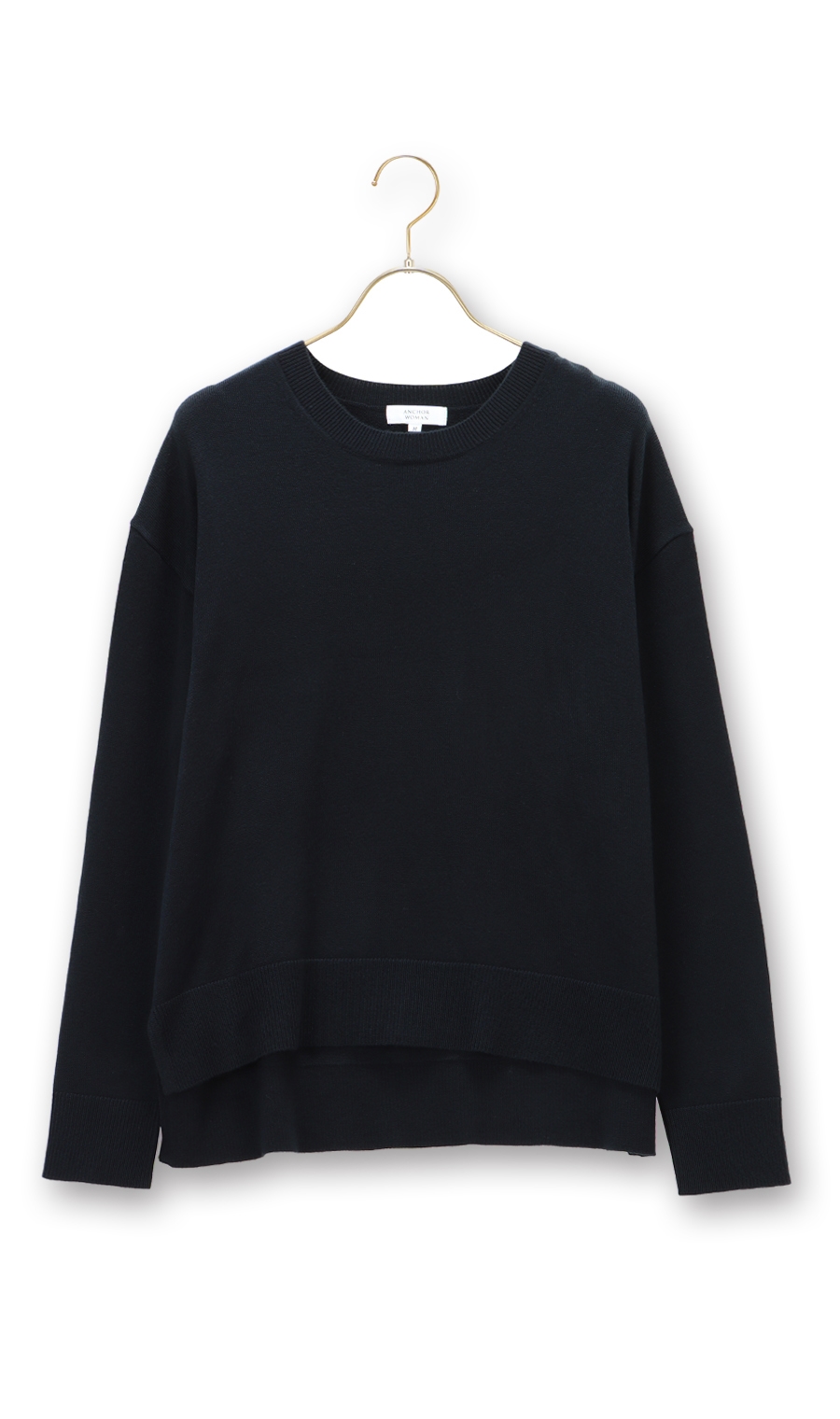 クルーネックニットプルオーバー《長袖》 ネイビー S