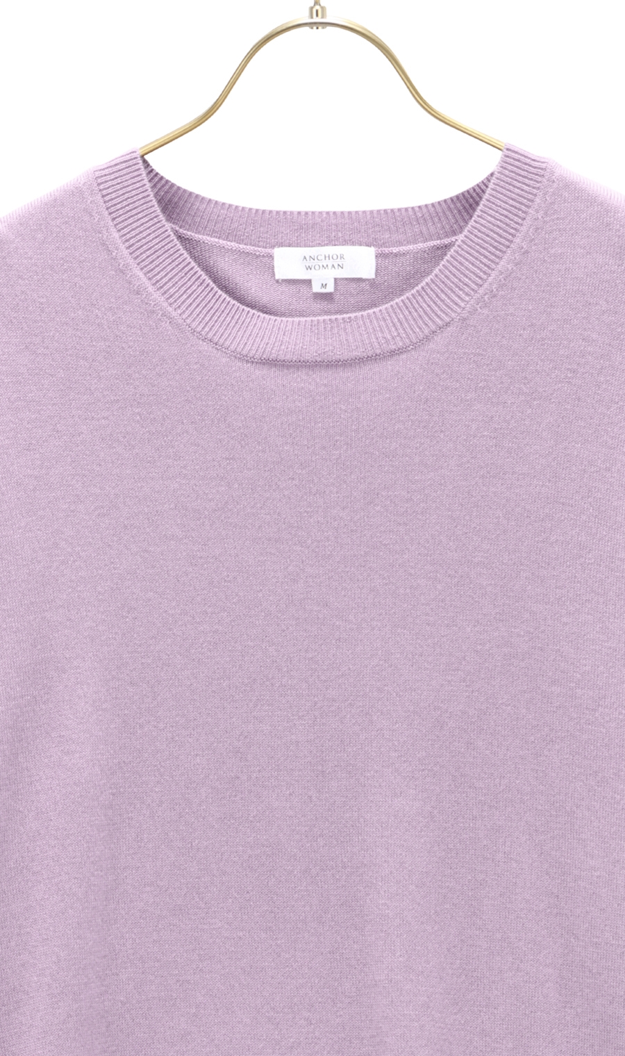 クルーネックニットプルオーバー《長袖》 パープル S