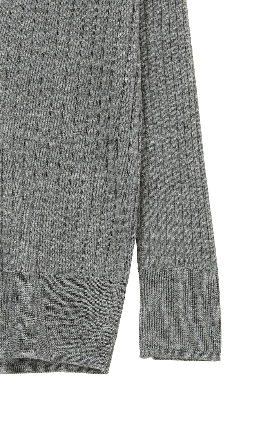 《毛玉CLEARニット》リブVネックプルオーバー《#すごセーター》 グレー S