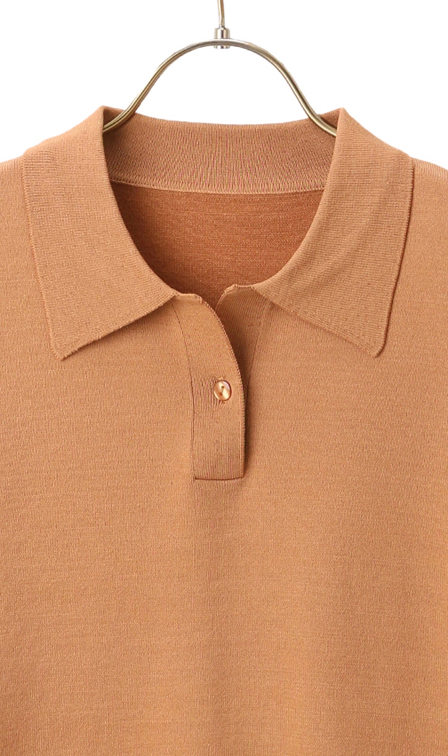 ニットポロシャツ《半袖》《WEB・一部店舗限定》 ブラウン系 M