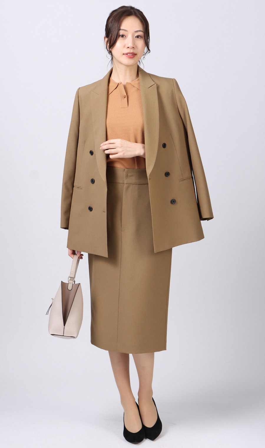 ニットポロシャツ《半袖》《WEB・一部店舗限定》 ブラウン系 M