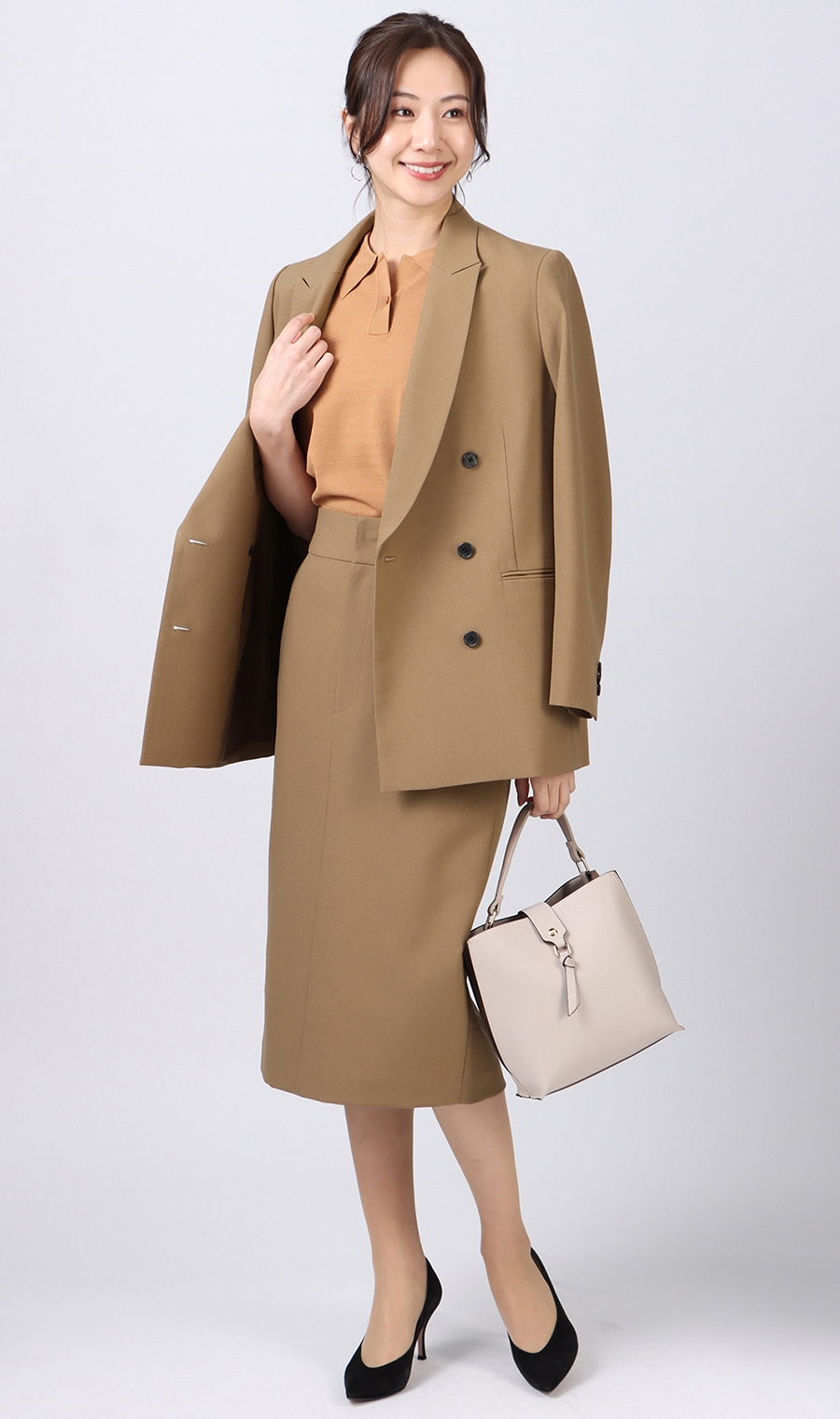 ニットポロシャツ《半袖》《WEB・一部店舗限定》 ブラウン系 M