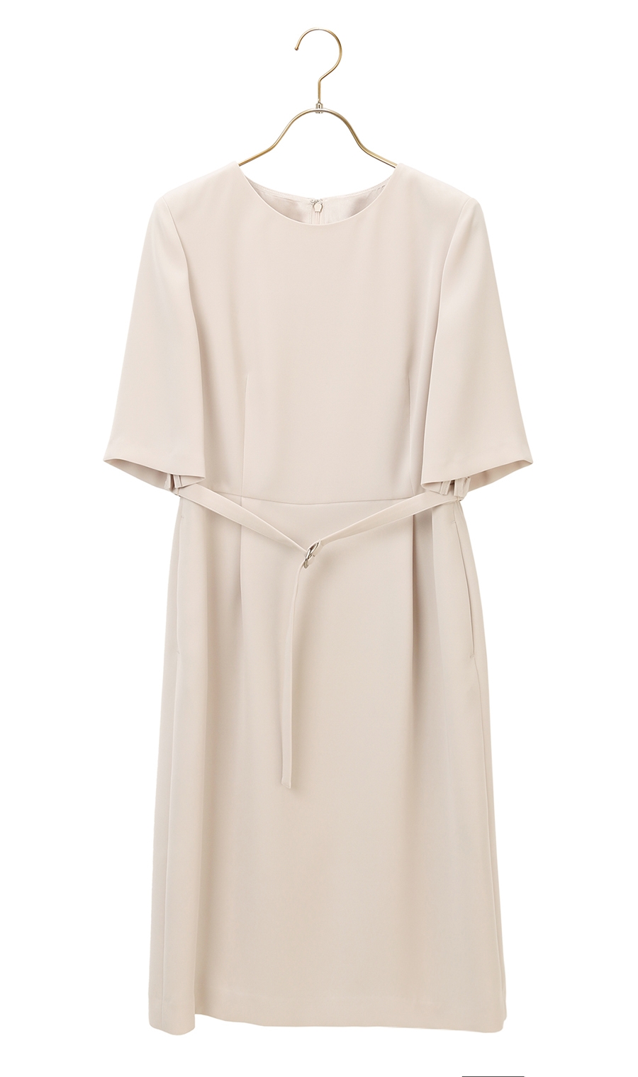 ワンピース《ベルト付き》《セットアップ着用可》 ベージュ M