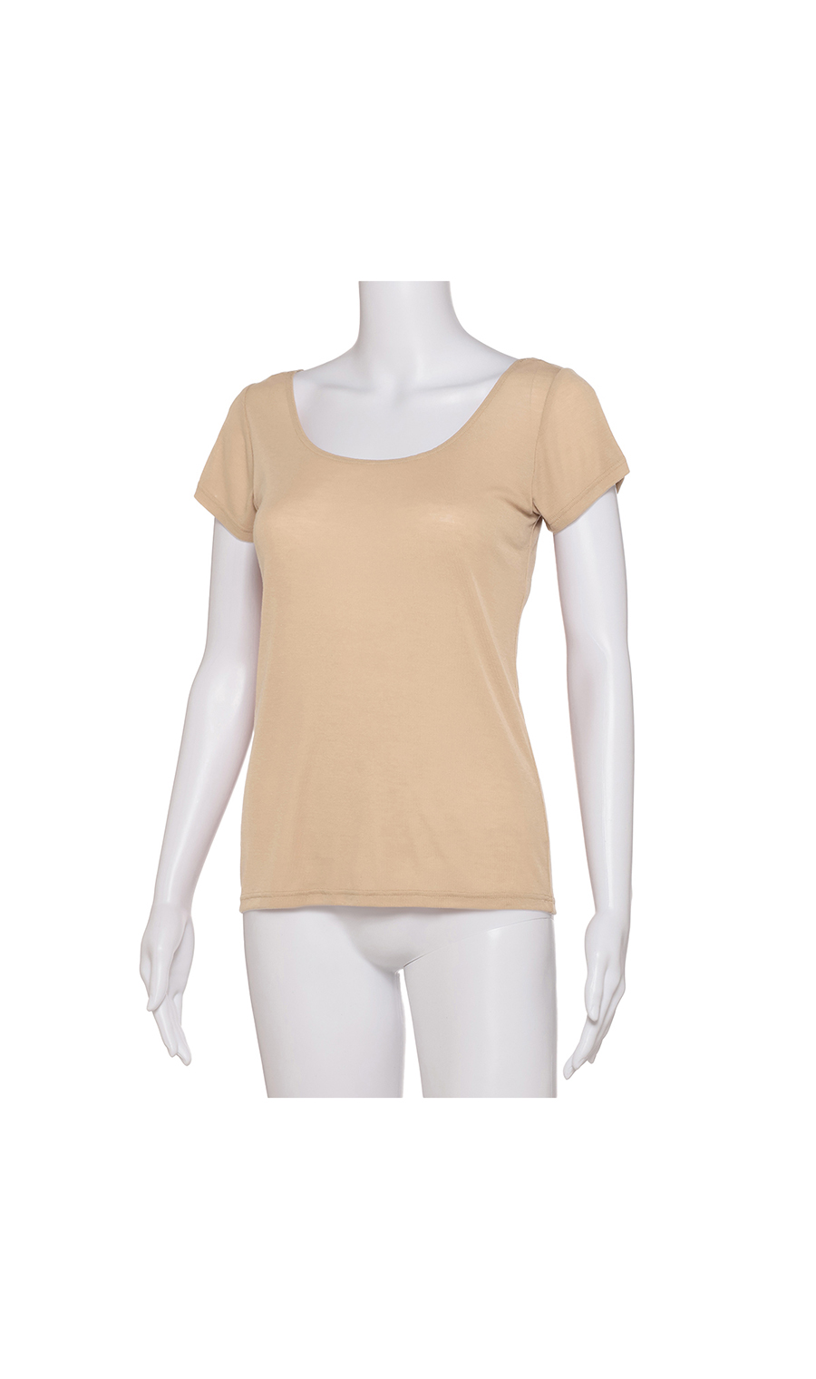 ■脇汗パッド付2分袖インナー【Atsugi】【WEB限定】 ベージュ M