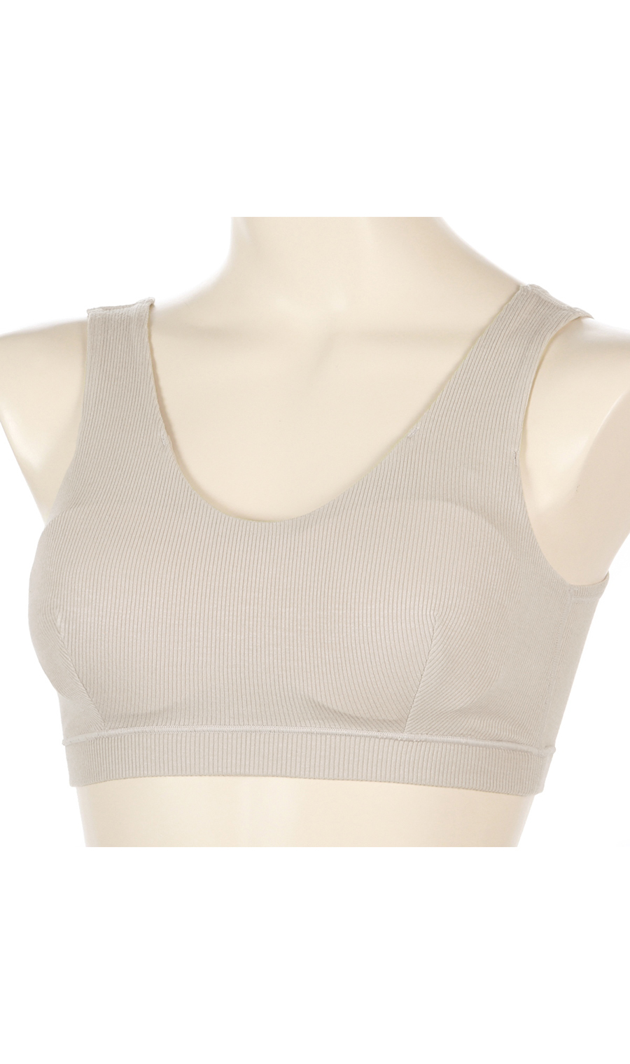 ■やわらかリブナイトブラ【Atsugi】【WEB限定】 グレージュ M