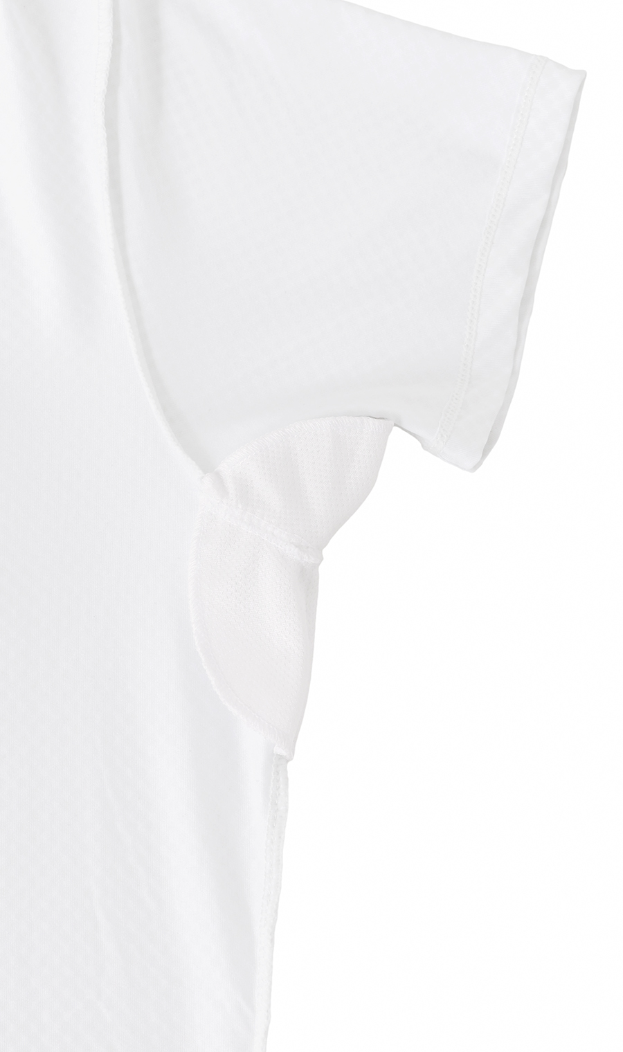 脇汗パット付UネックTシャツ【レディース】【SHIELDE】【WEB限定】 ホワイト M