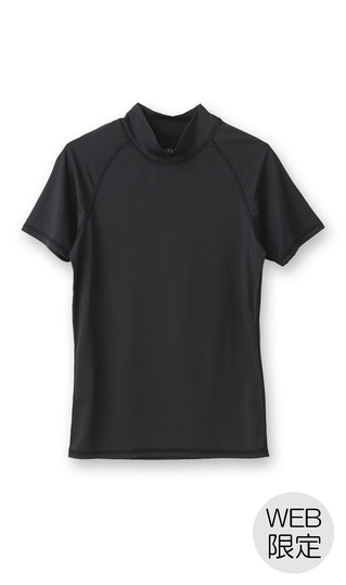 半袖モックネックTシャツ【レディース】【SHIELDE】【WEB限定】