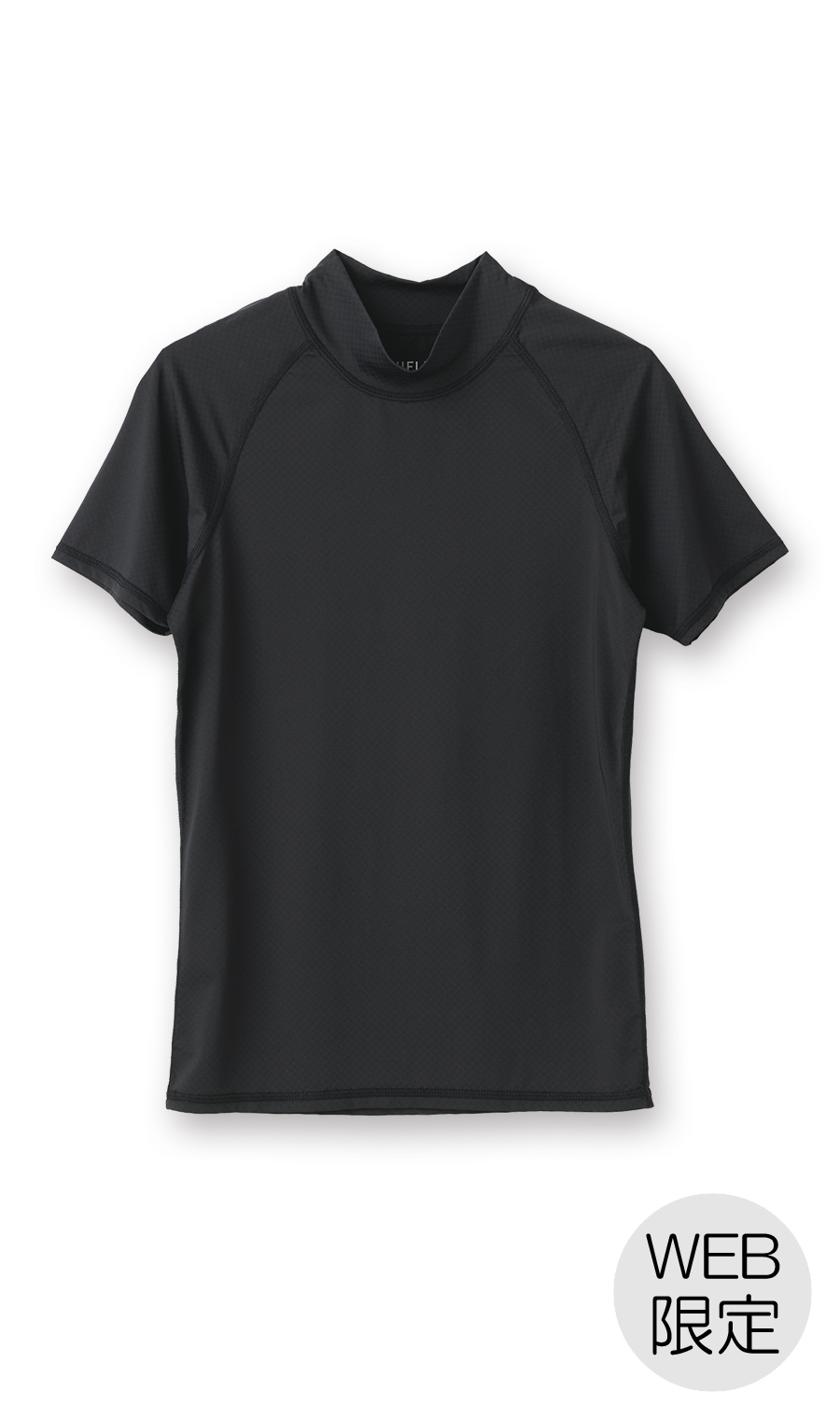 半袖モックネックTシャツ【レディース】【SHIELDE】【WEB限定】 ブラック M