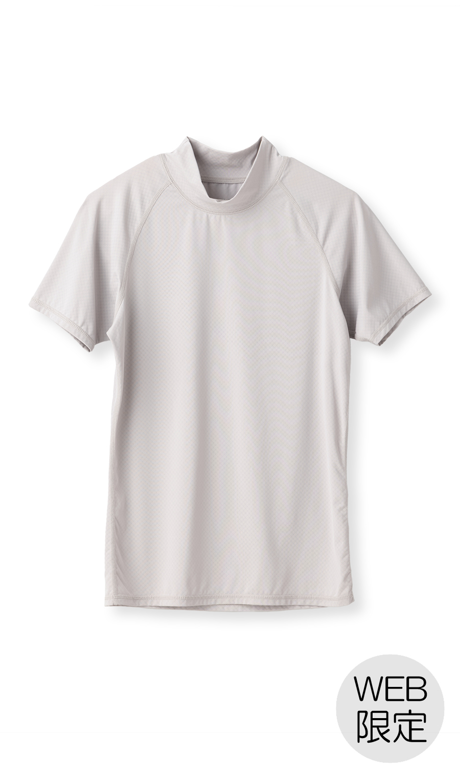 半袖モックネックTシャツ【レディース】【SHIELDE】【WEB限定】 ライトグレー M