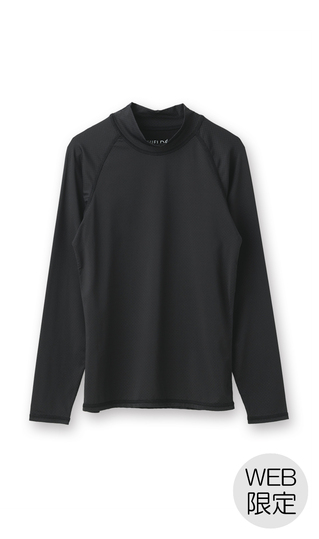 長袖モックネックTシャツ【レディース】【SHIELDE】【WEB限定】
