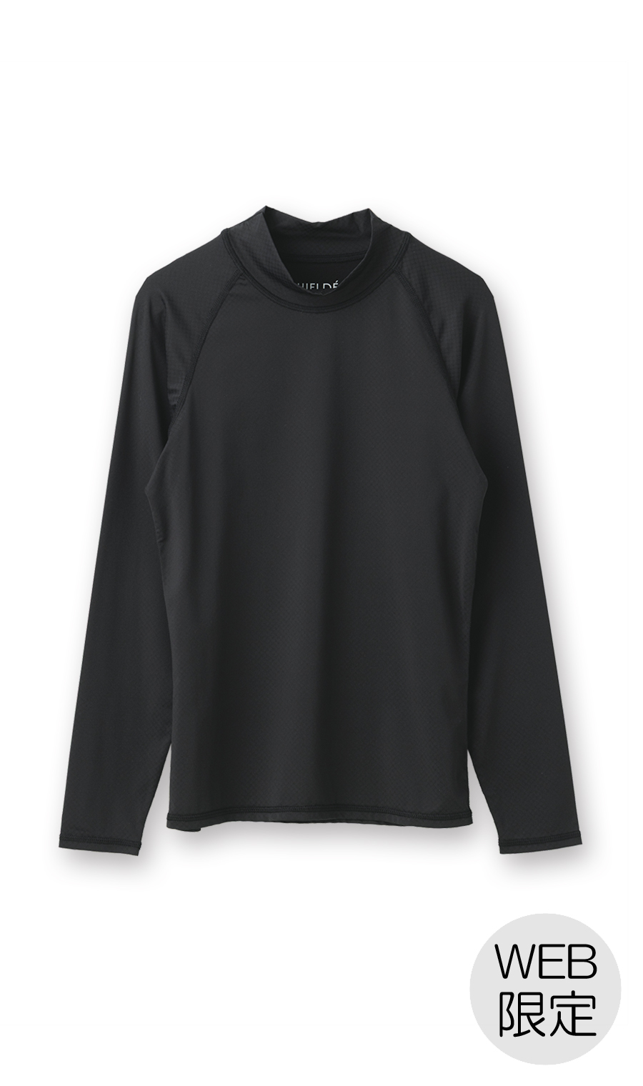 長袖モックネックTシャツ【レディース】【SHIELDE】【WEB限定】 ブラック M
